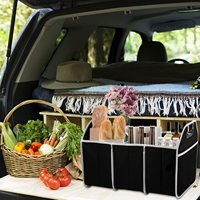 Organisateur de coffre de voiture en polyester Oxford imperméable, pliable, trois compartiments, conteneur de rangement pour voiture, SUV, camionnette