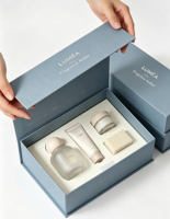 Boîte rigide écologique biodégradable pour coffret cadeau de soins de la peau, boîte d'emballage cosmétique personnalisable avec logo, boîte à fermeture magnétique