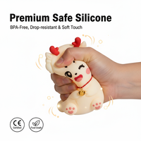 Veilleuse en silicone Dragon rechargeable, lampe de chevet tactile, veilleuse de dessin animé en silicone, lumière LED tactile pour enfants, cadeau
