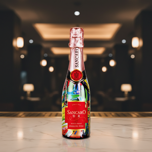 Vino <span class=keywords><strong>Rosado</strong></span> Espumoso Seco Yilong <span class=keywords><strong>Brut</strong></span>, 6% de Alcohol, Sabor a Champán, Alta Espuma, Botella Mini de 200ml - Product Image 1