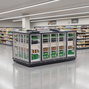 Réfrigérateur commercial combiné à portes vitrées, congélateur vertical modulaire <span class=keywords><strong>multi</strong></span>-portes pour supermarché, type chambre froide - Product Image 1