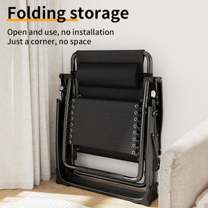 เก้าอี้เลานจ์ชายหาดแบบพับได้เก้าอี้ตั้งแคมป์แบบพกพาปรับเอนได้เก้าอี้กลางแจ้งไร้แรงโน้มถ่วง - Product Image 4