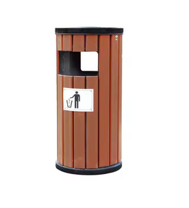 Ngoài trời cylindermetal Thùng rác có thể với gỗ/WPC Bìa Thùng rác Thùng rác bin Top mô-đun gạt tàn Thùng rác cho cộng đồng - Product Image 4