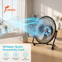Mini ventilateur de bureau tout en métal de 6 pouces, ventilateur personnel silencieux pour poste de travail au bureau avec support réglable à 360 degrés