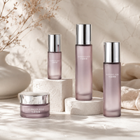 Flacon en verre gris foncé pour émulsion tonifiante, pot de crème pour les yeux avec capuchon métallique brillant, contenants vides de 120 ml, 100 ml, 30 ml, 50 g