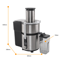 Extracteur de jus électrique automatique commercial en acier inoxydable pour canne à sucre, oranges, agrumes, fruits et carottes, avec tasse