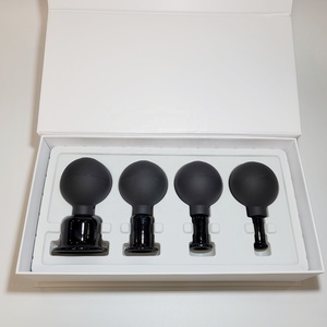 Ensemble de ventouses à presser à la main, 2 pièces, noir et blanc, dédié au <span class=keywords><strong>visage</strong></span>, lifting du <span class=keywords><strong>visage</strong></span>, ventouses <span class=keywords><strong>en</strong></span> caoutchouc et <span class=keywords><strong>en</strong></span> <span class=keywords><strong>verre</strong></span>, massage sous vide, ventouses Hijama, pot cosmétique - Product Image 4