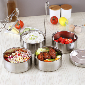 Boîte à <span class=keywords><strong>lunch</strong></span> en acier inoxydable 410 à 3 niveaux, porte-repas multicouche et <span class=keywords><strong>thermos</strong></span> pour la rentrée scolaire - Product Image 4