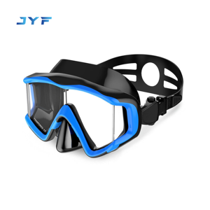 Maschera Subacquea per Adulti di Alta Qualità Marca JYF, Design a Tre Specchi, Maschera in Silicone per Immersioni Marine, Occhiali <span class=keywords><strong>da</strong></span> Immersione in Vetro - Product Image 1