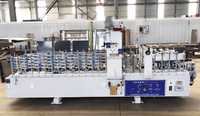 Enveloppement automatique de profil, grande réduction, machine d'enveloppement de profil de film PVC pour cadre de porte en bois de 300 mm, colle froide, laminage pour bois