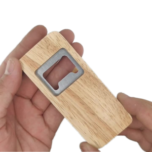 Ouvre-bouteille plat en bois rectangulaire personnalisé Mingxiang avec gravure au laser, ouvre-bouteille en bois pour mariage, bar, promotion, poignée en bois - Product Image 1