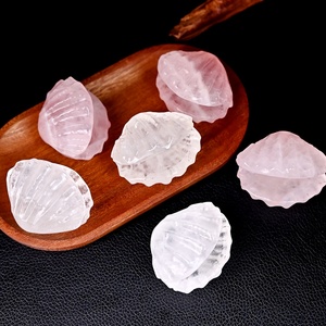 Wholesale Natural Crystal <strong>Shell</strong> <strong>Ornaments</strong> Rose Quartz Stone Hand Carved Crystal Sea <strong>Shell</strong> for Decoration - Product Image 1