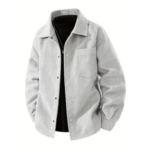 Chaqueta de Hombre de Alta Calidad en Oferta, Diseño Casual con Botones, Patrón Texturizado Único, Mezcla de Algodón para Otoño e Invierno, Ropa de Calle Diaria - Product Image 1