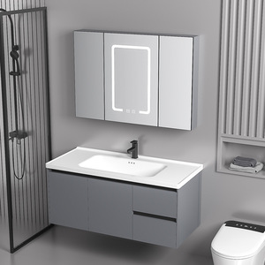 Ceramic Seamless Basin Intelligent <b>Mirror</b> Cabinet MDF Honeycomb Drawer Wall Mounted Bathroom Cabinet - Product Image 2