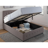Cama de Almacenamiento Nórdica de Madera Tapizada, Diseño Ecológico y Duradero, Lujosa, Moderna, Multifuncional y Plegable, Precio de Fábrica, Gran Venta