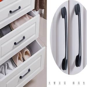 Modern Minimalist Cabinet Door Handles <b>Black</b> Aluminum Alloy Bar <b>Knobs</b> For Kitchen Wardrobe Drawer Furniture - Product Image 5