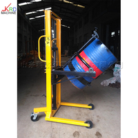 Chariot de manutention de fûts portable de 400 kg, chariot hydraulique manuel pour déplacer les fûts d'huile, chariot élévateur avec balance