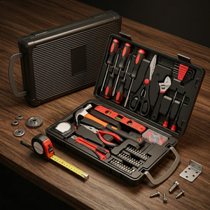 Kit d'outils de réparation et d'entretien pour la maison de 141 pièces avec marteau, tournevis, clé à molette, outils en acier avec étui rigide portable TK-141 14 - Product Image 5