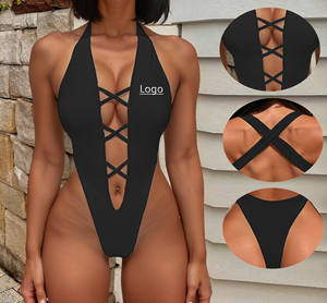 2025 <span class=keywords><strong>sexy</strong></span> một mảnh đồ bơi phụ nữ cô gái hot thong Bikini cao cắt đẩy lên đồ bơi Cutout chéo tắm phù hợp với - Product Image 3