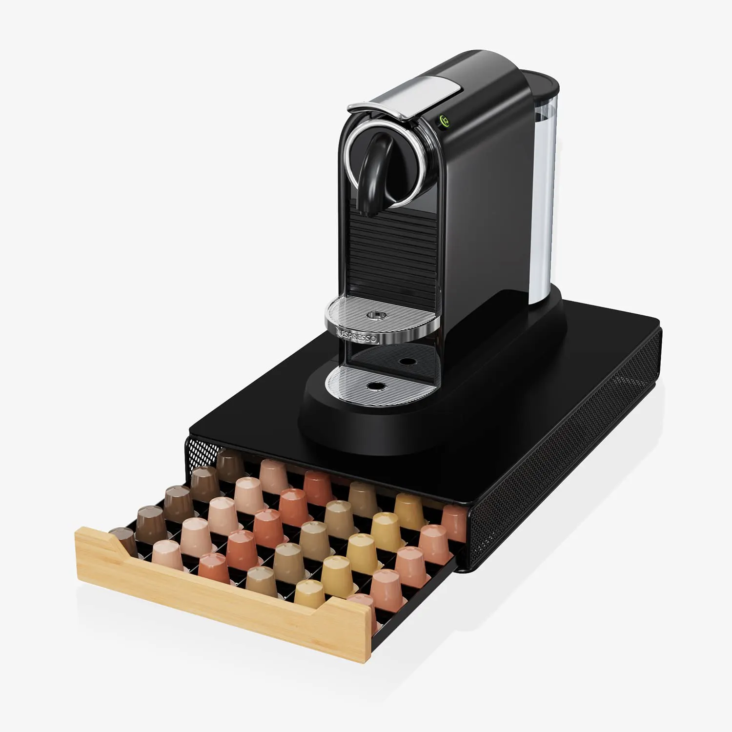 Support de tiroir de rangement pour dosettes de café Compatible avec le tiroir de dosettes Nespresso Tiroir de capsules de café de 60 dosettes