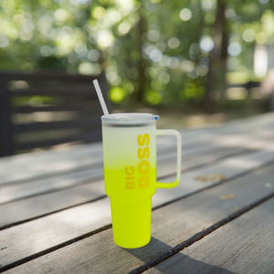 Vaso de vidrio de 40oz con tapa de plástico y vaso de vidrio reutilizable con pajita, <span class=keywords><strong>botella</strong></span> de <span class=keywords><strong>agua</strong></span> Big <span class=keywords><strong>boss</strong></span>, vaso de vidrio para jugo - Product Image 4