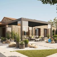 Pergola en aluminium polyvalente Sweet Home, auvent rétractable motorisé pour l'extérieur, gazebo imperméable avec stores latéraux LED