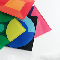 Sous-verre en acrylique transparent créatif de 5mm d'épaisseur en gros, napperons ronds multicolores pour la maison, la table, la cuisine et la barre.