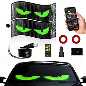 Led ma trận Glow Bảng điều chỉnh cho xe kính chắn gió xe tải cửa sổ màn hình ma quỷ hiển thị mắt di chuyển dấu hiệu LED USB 5V <span class=keywords><strong>RGB</strong></span> linh hoạt pixel - Product Image 1