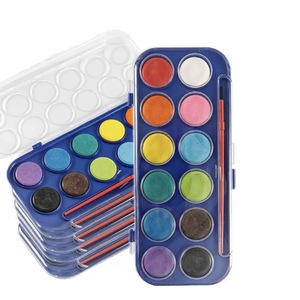 Juego de Pinturas de Acuarela Seguras, 12 Colores en <span class=keywords><strong>Caja</strong></span> de Plástico con Pincel, <span class=keywords><strong>para</strong></span> Niños Escolares, Regalo <span class=keywords><strong>para</strong></span> Dibujar - Product Image 5