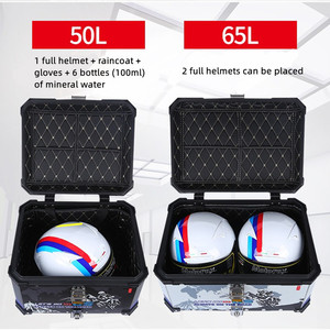 50L 65L universel luxe décalcomanie <span class=keywords><strong>moto</strong></span> coffre aluminium <span class=keywords><strong>valise</strong></span> Scooter étanche queue boîte stockage Top Box - Product Image 6