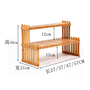 Estante de Bambú de Doble Capa para Plantas, Soporte de Madera para Suculentas de Interior, Estante de Almacenamiento para Sala de Estar o Balcón, Diseño Minimalista - Product Image 4