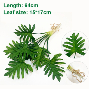 Thường Xanh lá trắng cảm ứng thực sự monstera lá bó hoa với rễ bao giờ trang trí sắp xếp nhà máy mô phỏng Bắc Âu - Product Image 6