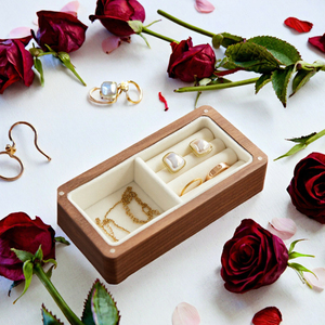 Natural Walnut Wood Jewelry Tray Jewellery Storage <b>Box</b> for Rings <b>Earrings</b> Necklaces Desktop Display Organizer Custom Logo - Product Image 3