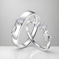 Meilleur cadeau Love Bird Wing Dernières conceptions de bagues de mariage en faux diamants Anneaux de mariage Ensemble de couple