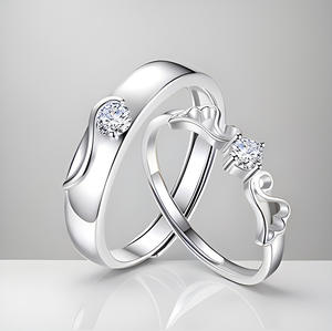 Beste Cadeau Liefde Vogelvleugel Nieuwste Nep Diamanten Trouwring Ontwerpen Trouwringen Paar Set - Product Image 5