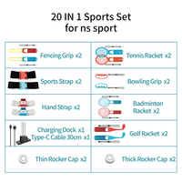 Kit d'accessoires de jeu vidéo de sport somatosensoriel pour nintendo Switch 20 en 1 pour Joycon