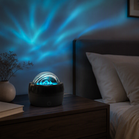 Projecteur Ciel Étoilé Ondulé Veilleuse Lampe Ambiante Rêveuse Décoration de Table et de Plafond pour Chambre à Coucher pour Noël
