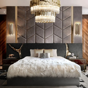 Lit double en cuir et tissu de luxe moderne de style italien <span class=keywords><strong>Baco</strong></span> avec cadre en bois massif - Product Image 2
