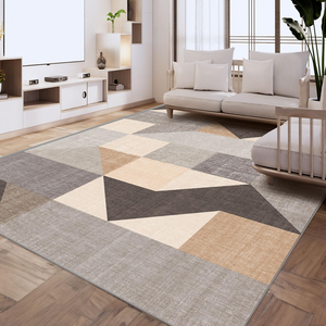 Alfombra de área de lavado a máquina con logotipo personalizado de fábrica para sala de estar estilo geométrico alfombra con respaldo no silp - Product Image 3