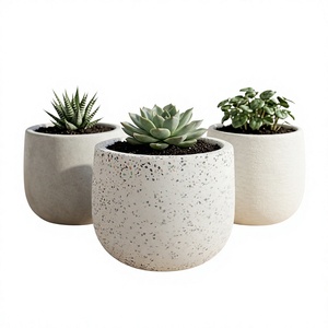Pot à succulentes en céramique conique de style japonais, imitation bois, design minimaliste, pour centre commercial, intérieur/extérieur - Product Image 3