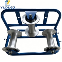 Poulie de tirage de câbles souterrains robuste YILI à 3 roues en aluminium avec cadre en acier pour l'installation de conduites