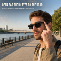 Lunettes intelligentes sans fil, lunettes de soleil avec microphone intégré, haut-parleurs, assistant vocal tactile, verres pour hommes et femmes