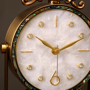 Luxury American Retro <b>Table</b> <b>Clock</b> Circular Quartz Desktop Decorative Home Use - Product Image 4