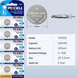 Paquete de 1 batería de litio PKCELL <span class=keywords><strong>CR</strong></span> <span class=keywords><strong>1632</strong></span> 3V con 5 unidades para electrónica de consumo y electrodomésticos - Product Image 2