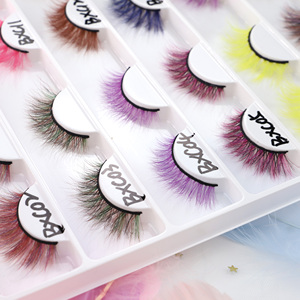 BXC 5d 3d false mink eyelashes synthetic colorful eyelashes private label custom box eyelash color - Product Image 3