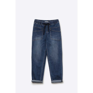 กางเกงยีนส์ทรงหลวมพร้อมกระเป๋าด้านหน้าและเชือกผูกที่เอว - Product Image 3