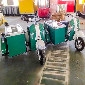 Scooter rétro vintage pour la livraison de nourriture, camion de crème glacée, chariot de vente ambulante en métal, vélo électrique pour la crème glacée, chariot de nourriture, cyclomoteur - Product Image 6