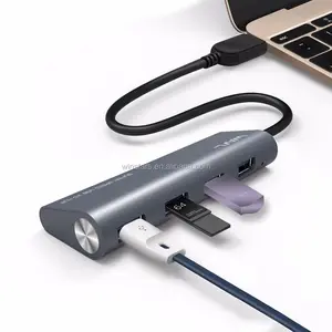 Hub USB 3.0 en aluminium, Station d'accueil 4 en 1, 4 Ports, HUB USB 3.0 en métal, vente en gros