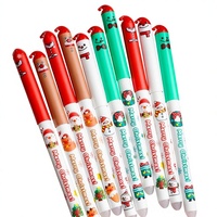 4 stylos gel effaçables créatifs à motif de dessin animé, stylos à signature en plastique, promotionnels, pour Noël et Halloween, papeterie 0,5 mm