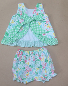Vestido Floral para Niña Pequeña, con Bordado de 'I Love Mommy', Manga Corta, con Volantes, Vestido Casual de Verano - Product Image 3